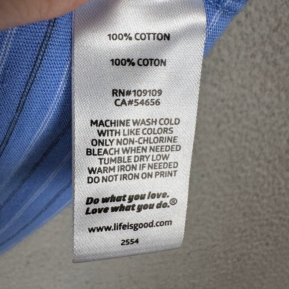 Life Is Good‎ Womens Lightweight Hoodie Shirt Medium Blue Stripes Crusher Lite - Picture 5 of 9